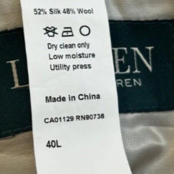 Lauren Ralph Lauren Blazer Mens 40 L Tan Silk Wool Blend Sport Coat Jacket NEW - Picture 5 of 11